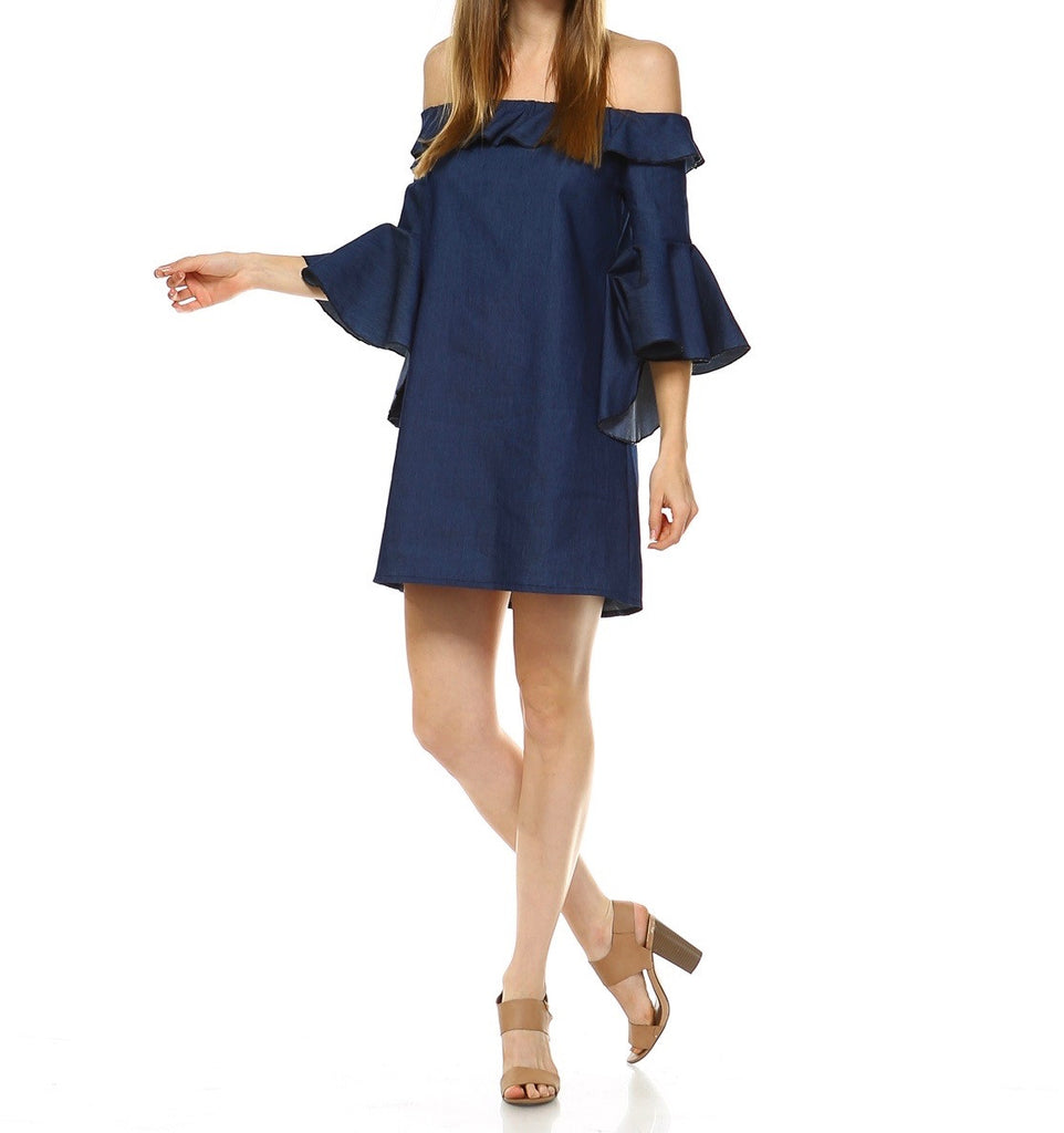 balia denim dress Reformation Balia Denim Midi Dress