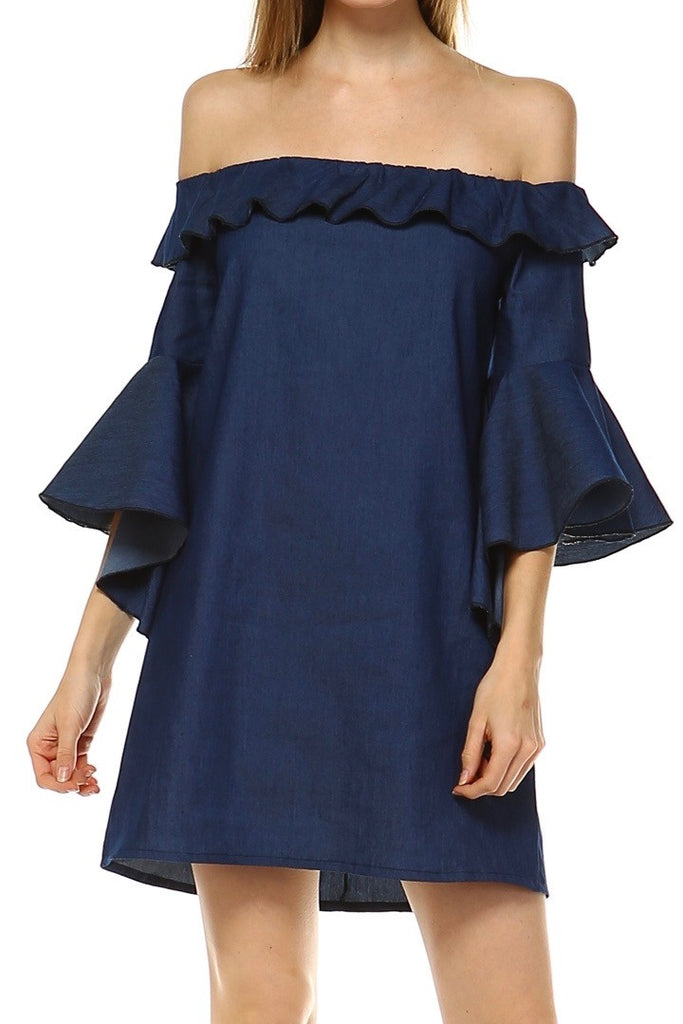 balia denim dress Balia Denim A-Line Midi Dress (Women)