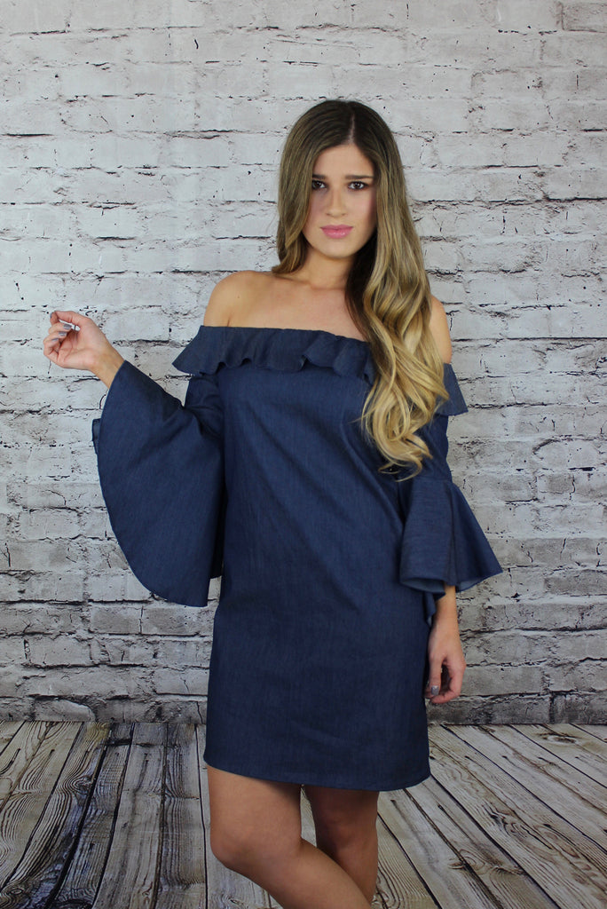 balia denim dress Reformation Balia Denim Midi Dress