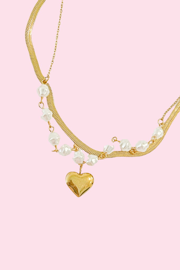 Pearls and Love Necklace
