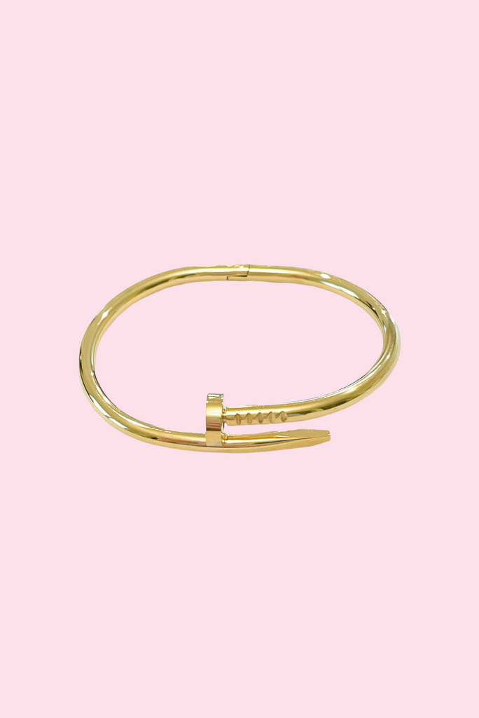 Gold Nail Clamp Bracelet